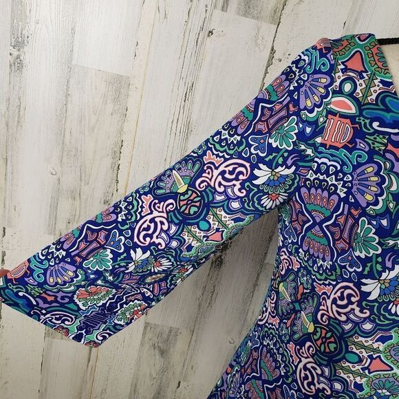 Shelli Segal Retro Floral Dress Sz S - Picture 4 of 11